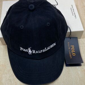 Polo by Ralph Lauren Black Baseball Cap with White Logo